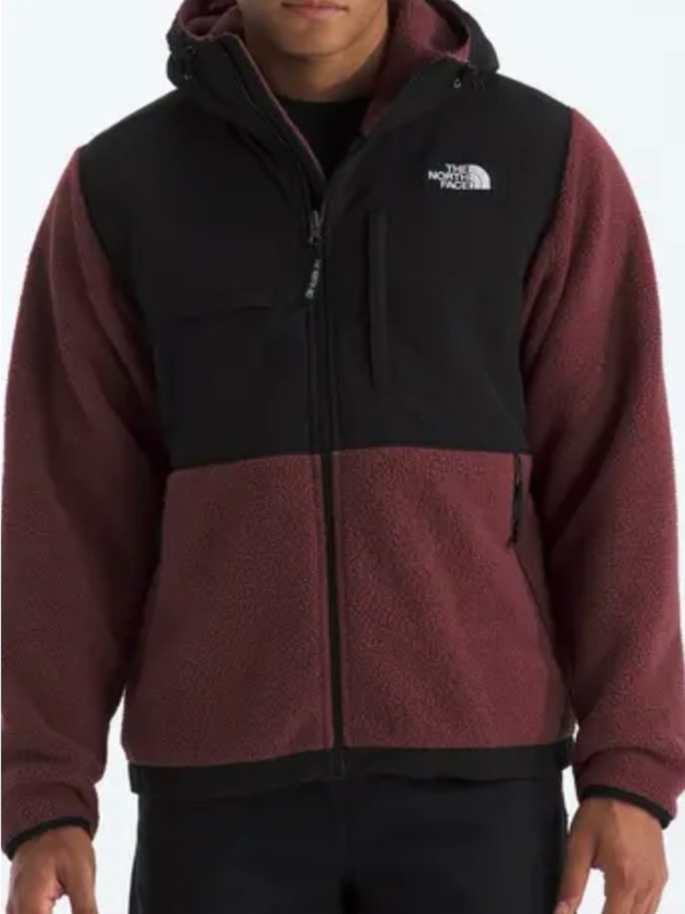 The North Face Men's Burgundy and Black Lightweight Fleece Jacket size XL